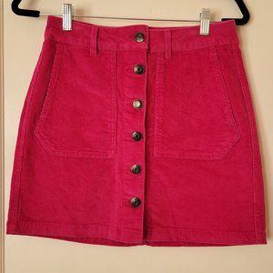 Wild Fable Bright Pink/Fuschia/Berry Corduroy Mini Skirt Size 6